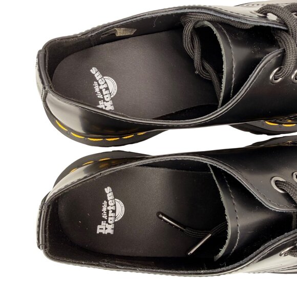 Dr. Martens Quad Black Leather Platform Derby shoes 1461 Unisex M 8 / W 9 - Picture 9 of 10